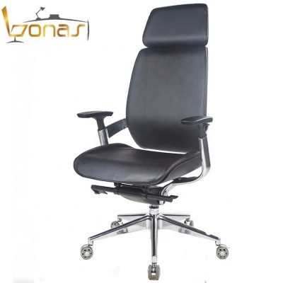 Classical style leather chair comfortable black leather office swivel chair