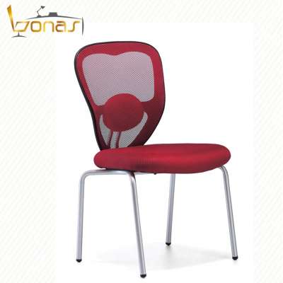 Red mesh office chair and no armrest office visit lounge chairs office client chairs